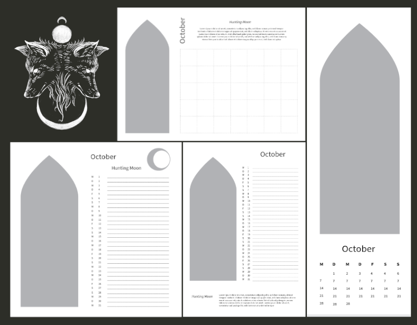 Different Layout Drafts for the Calendar